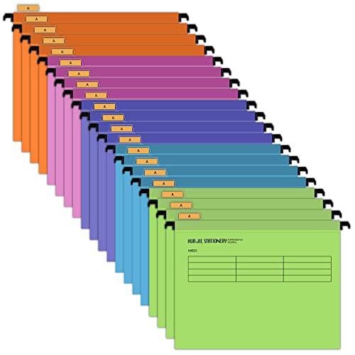 20 Stück Hängemappen A4 mit Kategorie Etiketten für Aufbewahrung und Organisation von Dokumenten (Fünf Farben, Vier von jeder Farbe) von Easyhomie