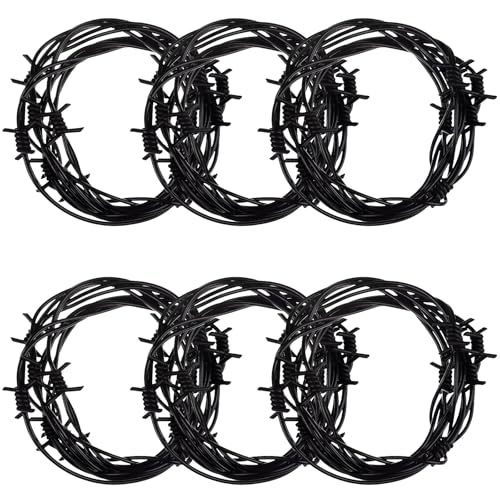 Fake Barb Wire Black 6 pcs Fake Stacheldraht Halloween Kunststoff Barb Wire Dekoration Prop Black Garland Halloween Dekoration Stacheldrähte Requisiten Spukhaus Layout Barbwire 12 m von Easywiny