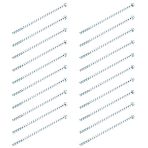 Eatbuy M6 x 160 Schraube, 20 Stück, M6 x 160 Sechskant-Flansch-Gewindebolzen, langer Schraubverschluss, Hardware-Zubehör, Eisenmaterial, ideal für Bau- und Reparaturprojekte von Eatbuy