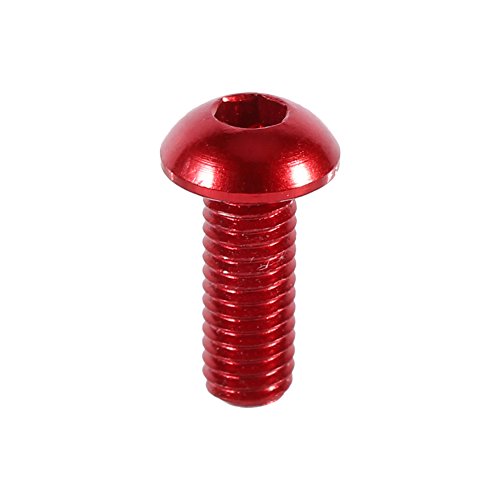 Eatbuy Rundkopfschrauben, M3, Innensechskantschrauben, 10 Stück, Rundkopfschrauben, Aluminiumlegierung, 6–10 mm, rot, 8 mm, metrische Befestigungselemente von Eatbuy