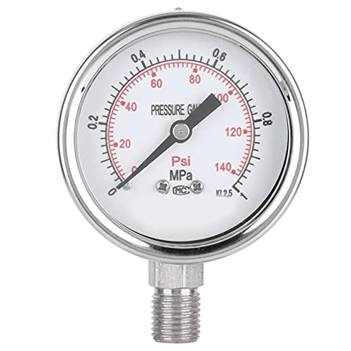 Eatbuy Testgerät Radiales Manometer, 0-1,0 MPa Edelstahl-Vakuummessgerät, widerstandsfähig, hohe Genauigkeit, Prüfgeräte, industrieller Einsatz von Eatbuy