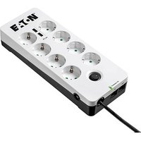 EATON Protection Box 8 USB Tel DIN 8-fach Steckdosenleiste mit Überspannungsschutz weiß von Eaton