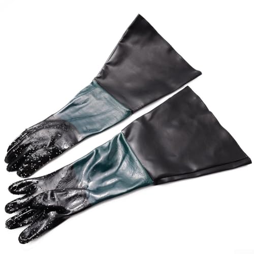 Sandstrahl-Arbeitshandschuhe, 58,4 cm, PVC-Handschuhe für Sandstrahler, Sandstrahlschrank, rechte Hand, 58,4 cm von Eawfgtuw