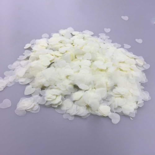 Skurriles weißes Herz-Konfetti für selbstgemachte Feiern, 10.000 Stück, biologisch abbaubares Seidenpapier () von Eawfgtuw