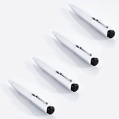 Eaxus 4x Kugelschreiber mit Vibration Kuli Massagestift Druckkugelschreiber Massage Schreibstift Wellness Stift von Eaxus