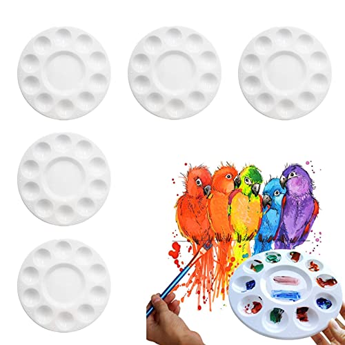 Runde Weiße Runde, DIY-Malzubehör, tragbare Größe, praktische Malpalette für Acrylfarbe, Aquarell, Kunstprojekte von Eayoly