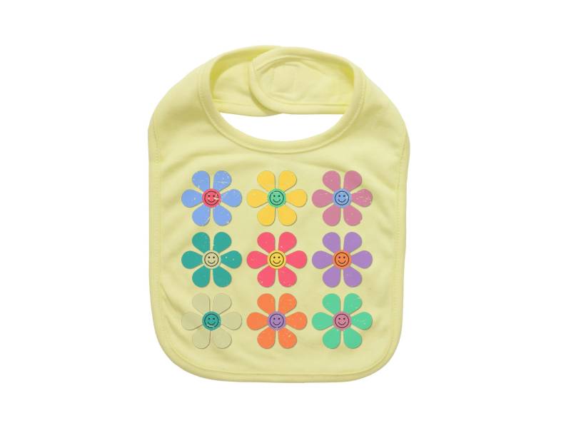 Daisy Baby Lätzchen, Bunte Daisies, Blumen Super Weiche Lätzchen, Sublimiertes Design, Geschenk Für Mädchen, Blumenbaby, Lätzchen von EbenezerFire