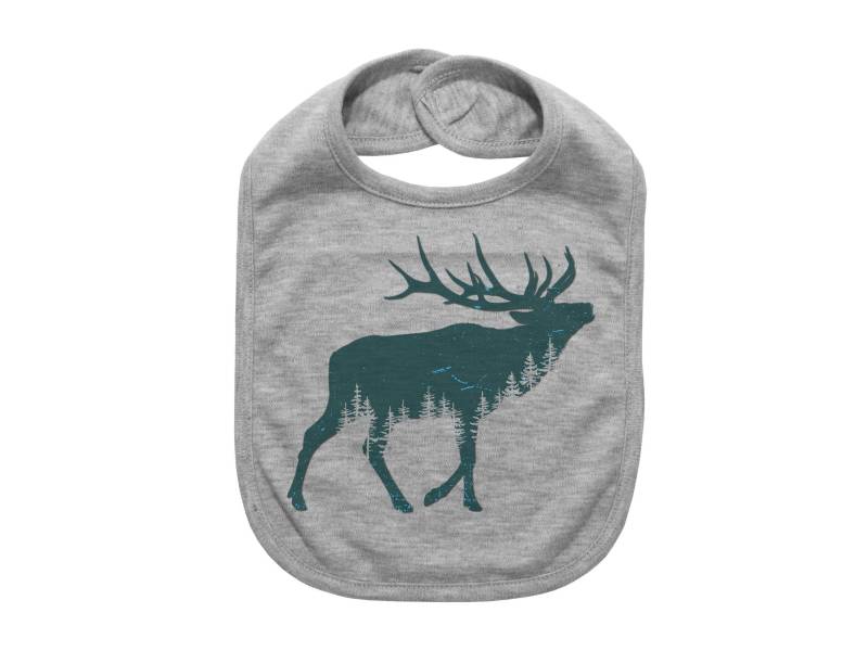 Elch Jagdblätzchen, Piney Elk, Mountain Baby Bib, Jagd-Bib, Stier Elch, Geschenk Für Baby, Super Weich, Sublimiertes Design, Jagdbaby, Wildtiere von EbenezerFire