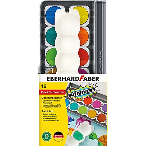 Deckfarbkasten, 12 Farben von Eberhard Faber