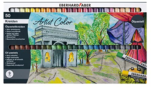 EBERHARD FABER 522050 -Ölpastellkreide Artist Color, 50 bruchsichere Ölkreiden 9 mm Durchmesser von Eberhard Faber