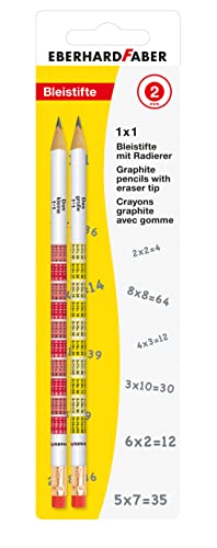 Eberhard Faber 511898 - Rechenbleistift Einmaleins, mit Gummitip, 2er Set von Eberhard Faber