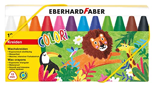 Eberhard Faber 524010 - Wachsmalkreide Colori, 12 wasserfeste Wachsmalstifte im Kartonetui von Eberhard Faber