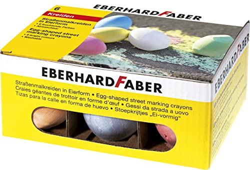 Eberhard Faber 526510 - Straßenkreide Eierform, 6 leuchtenden Farben Straßenmalkreide im Kartonetui von Eberhard Faber