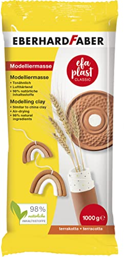 Eberhard Faber 570183 - Modelliermasse lufttrocknend Terrakotta, 1 kg EFA Plast classic tonbasiert von Eberhard Faber