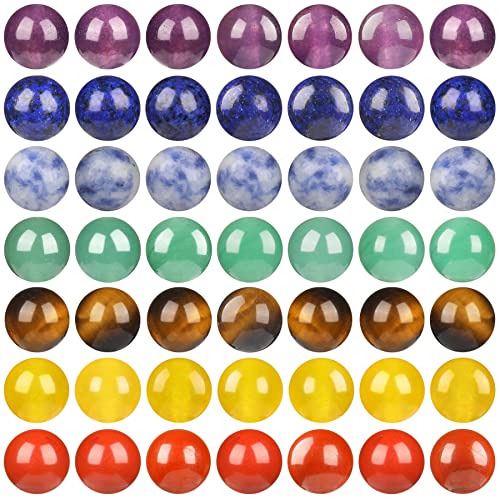 7 Chakra-Naturstein-Perlen, 10 mm, 100 Stück, runde Kristallperlen, lose Edelsteine, mehrfarbig, gemischt mit Kristall-Stretchschnur für DIY-Armband, Schmuckherstellung (7 Chakra-Perlen, 10 mm) von Ebristar