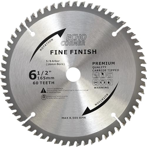 Echo Corner 165mm TCT Holz Schneiden Kreissägeblatt, 16mm Bohrung 60-Zahn, 165x1.4x2.2x16Hx60T von Echo Corner