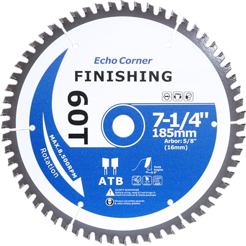 Echo Corner 185mm (16mm Bohrung) 60Z Holz Schneiden Kreissägeblatt Allzweck Fein-Finish Holzbearbeitung, passen 15.88 Bohrung von Echo Corner