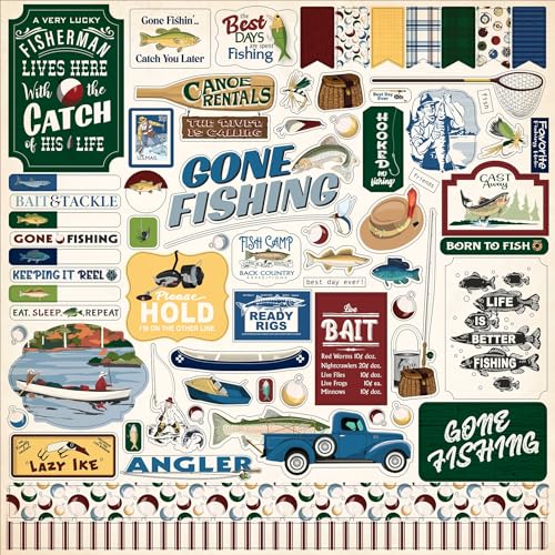 Carta Bella Elements Cardstock Stickers 12"X12"-Gone Fishing von Echo Park Paper Company