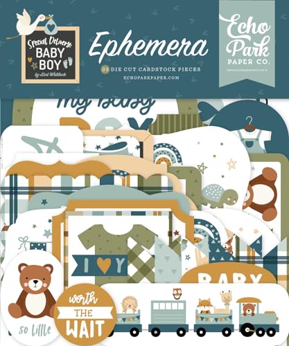 Echo Park Cardstock Ephemera 33/Pkg-Icons, Special Delivery Baby Boy von Echo Park Paper Company