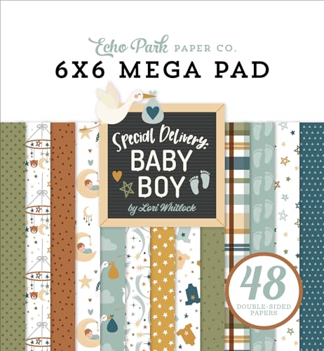 Echo Park Double-Sided Mega Paper Pad 6"x6" 48/Pkg-Special Delivery Baby Boy Cardmakers von Echo Park Paper Company