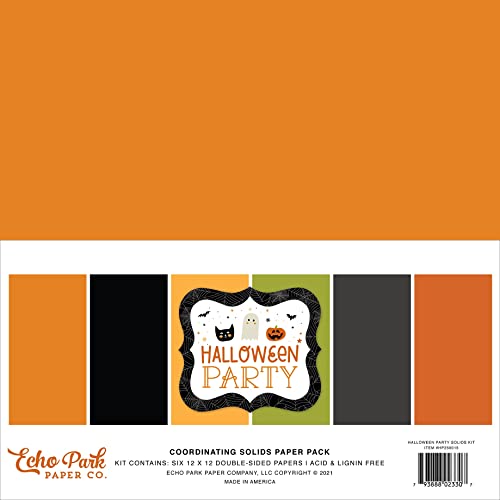 Echo Park Double-Sided Solid Cardstock 12"X12" 6/Pkg-Halloween Party, 6 Colors -PA250015 von Echo Park Paper Company