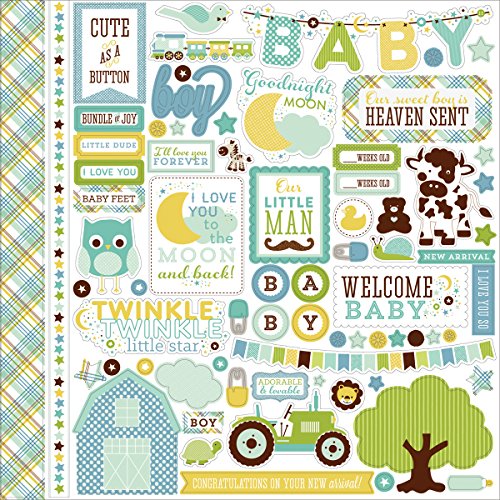 Echo Park Paper Bundle of Joy/A New Addition Baby Boy Element Karton-Aufkleber, 30,5 x 30,5 cm von Echo Park Paper Company