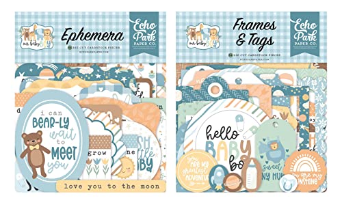 Echo Park Paper Collection Bundle: Our Baby Boy Ephemera + Our Baby Boy Frames & Tags Ephemera von Echo Park Paper Company