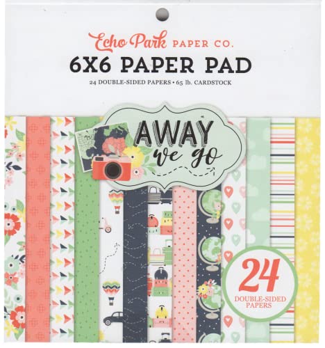 Echo Park Paper Company Away We Go Papierblock, 15 x 15 cm, Weiß von Echo Park Paper Company