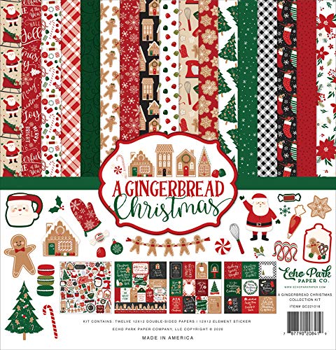 Echo Park Paper Company GC221016 A Gingerbread Christmas Collection Kit, Papier, Lebkuchen-Weihnachten, 12-x-12-Inch von Echo Park Paper Company