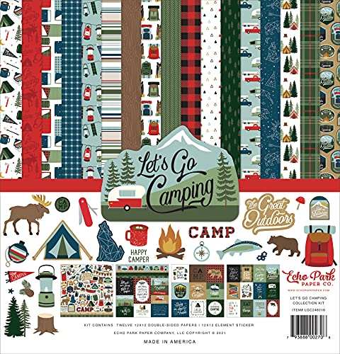 Echo Park Paper Company LGC246016 Let's Go Camping Collection Kit Papier, multi, 12-x-12-Inch von Echo Park Paper Company