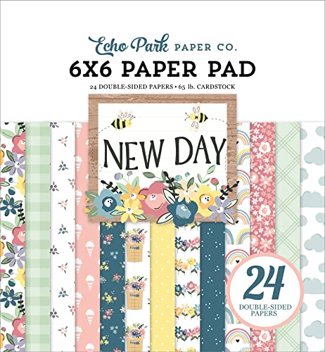 Echo Park Paper Company New Day Papierblock, 15,2 x 15,2 cm, Weiß von Echo Park Paper Company