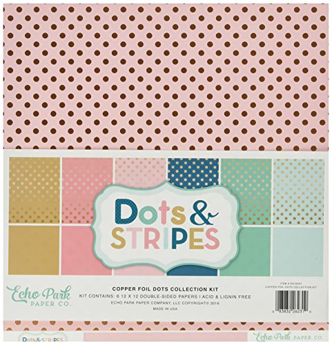 Echo Park Paper Echo Park Collection Kit 12 Zoll x 12-inch-dots und Streifen mit Kupfer Folie, andere, Mehrfarbig von Echo Park Paper Company