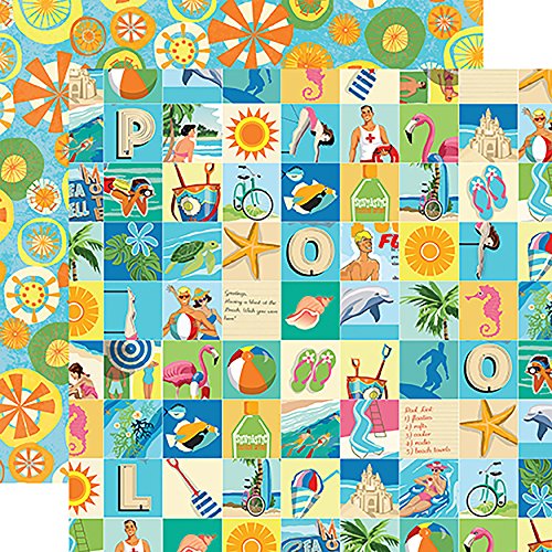 Echo Park Summer Splash Double-Sided Cardstock 12"X12"-Beach Squares von Echo Park Paper Company