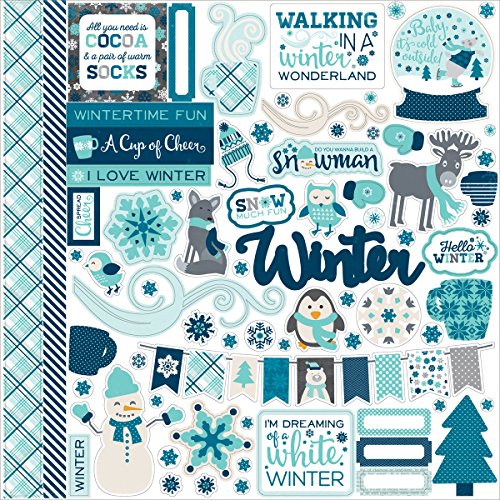 Hello Winter Cardstock Stickers 12"X12"-Element von Echo Park Paper Company