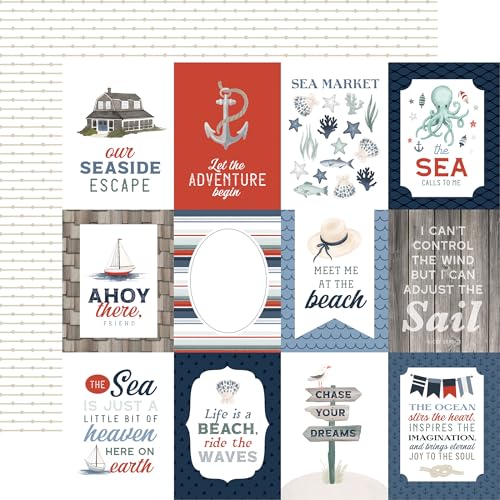 Echo Park Paper Seashore: 3 x 4 Tagebuchkarten, 30,5 x 30,5 cm, gemustertes Papier, versch Echo Park Paper Seashore: 3 x 4 Tagebuchkarten, 30,5 x 30,5 cm, gemustertes Papier, versch von Echo Park Paper