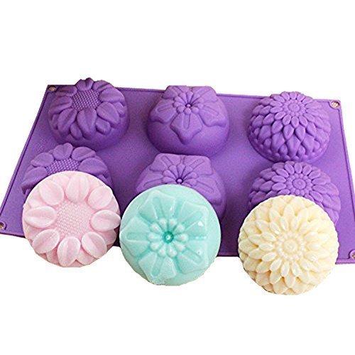 Echodo Silikon-Seifenform, quadratisch, Blume und Holz Flower Soap Mold Stil 1 von EchoDone