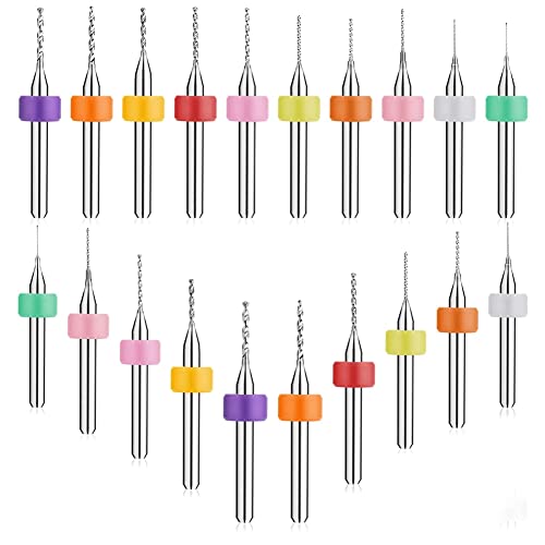 Echwave 20 Stück Bohrer Set 0.3-1.2Mm Wolframstahl PCB Schaltung Drucken CNC-Flöte für Raue Stein Schmuck von Echwave