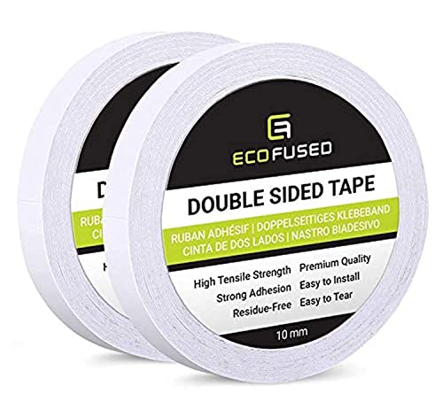 Eco-Fused Premium doppelseitiges Klebeband - Breite: 10 mm - Länge: 50 m - Für Kunst und Handwerk, DIY und Büro - Schnell und einfach anwendbar auf Papier, Glas, Kunststoff, Holz, Metall und Stoff von Eco-Fused