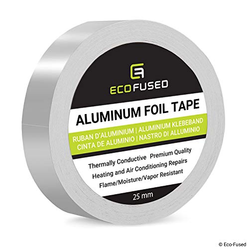 Eco-Fused Premium-Klebeband aus Aluminiumfolie - Reparatur von Heizungs- und Klimaanlagen - Wärmeleitend, flamm- / feuchtigkeits- / dampfbeständig - Reflektierend für Wärme und Licht - Home Interieur von Eco-Fused