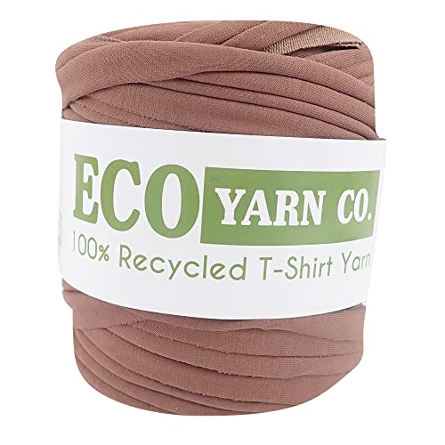 Eco Yarn Co T-Shirt-Garn aus recycelter Baumwolle, Braun, 700 g (120 m) Spule von Eco Yarn Co