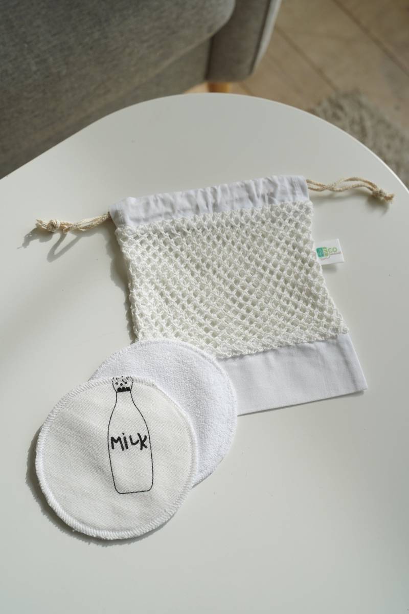 Wiederverwendbare Stillpads, Waschbare Bio Unterbrustpads, Mit Tasche von EcoHandicraftSK