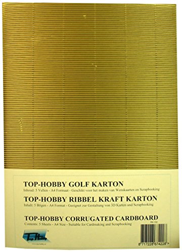 Top-Hobby 40 Bögen A4 Ribbel Kraft Karton - Gold von Ecstasy Crafts