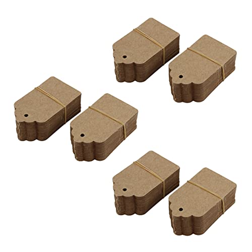 Ecverbyh 3X Pack 100 Rustikale 40mmx70mm Ueberbackene Kraftpapier Karte, Leeres Braunes Etikett, Hochzeitsbevorzugung, Geschenkanhaenger, DIY Etikett, Kofferanhaenger - Klein (100) von Ecverbyh