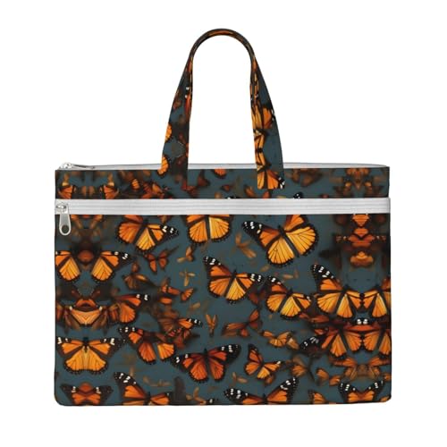 Heaps of Orange Monarch Butterflies Print Canvas Tote Bag, Canvas Document Bag,Zipper File Bag,Business Briefcase Bag for Office Travel von EdWal