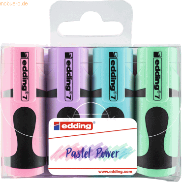 20 x Edding Textmarker edding 7 Mini VE=4 Stück sortiert pastell von Edding