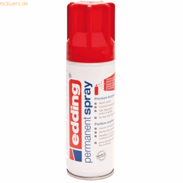 Edding Acryl-Farblack Permanentspray verkehrsrot seidenmatt RAL3020 von Edding