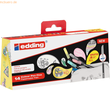 Edding Fasermaler edding 1200 colourpen 1mm BTS VE=14 Farben von Edding