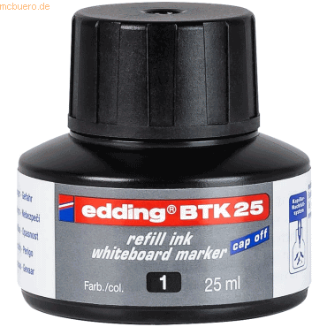 Edding Nachfülltinte edding BTK 25 für edding Boardmarker 25ml schwarz von Edding