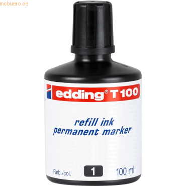 Edding Nachfülltinte edding T 100 für edding Permanentmarker 100ml sch von Edding