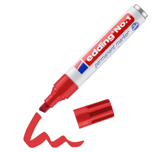 Edding No.1 rot Permanent Marker 1-5mm Keil Spitze von Edding